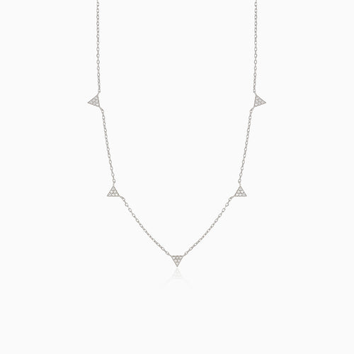 Collier en argent avec maillons triangulaires