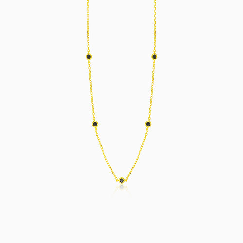 Vergoldete Halskette mit Onyx