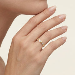 Lesklý dvoubarevný zlatý prsten