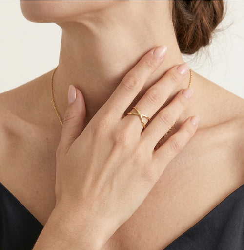 Bague croisée en or jaune