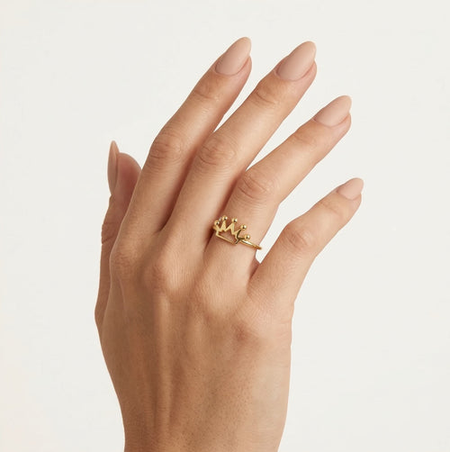 Princess Crown Gelbgoldring