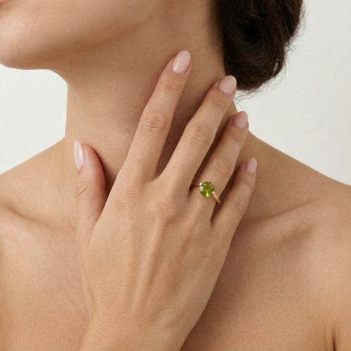 Lunar radiance round cut elegance ring