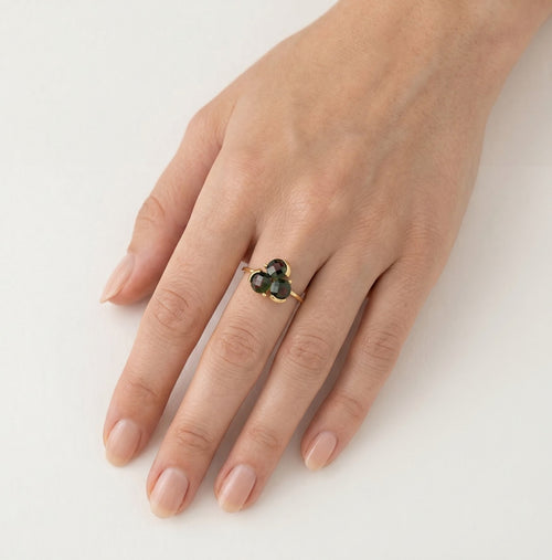 Vintage-Charme Ring aus 14kt Gold mit Weinreben-Motiv