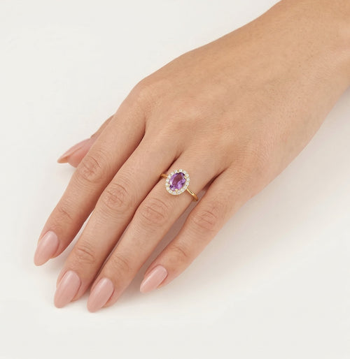 Amethyst-Goldring aus Gelbgold