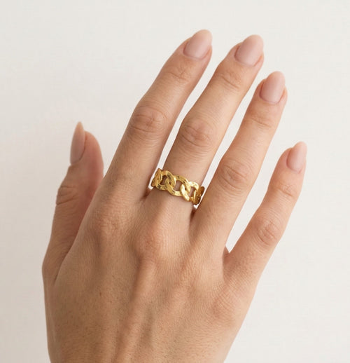 Curb-Gelbgold-Ring