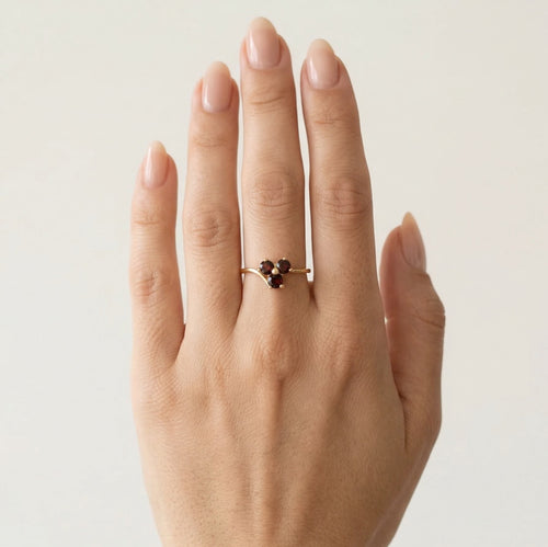 Garnet brilliance trio ring