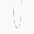Thin box white gold chain