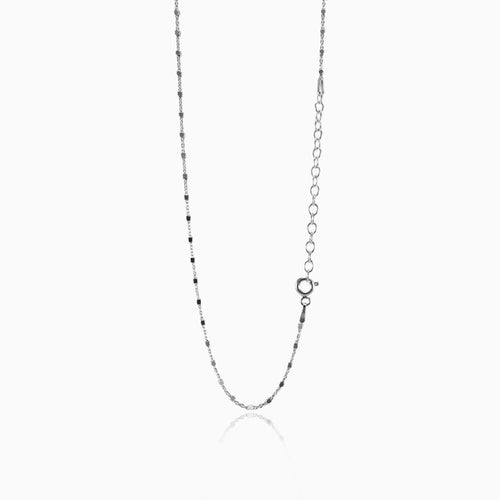 Silver square beads chain