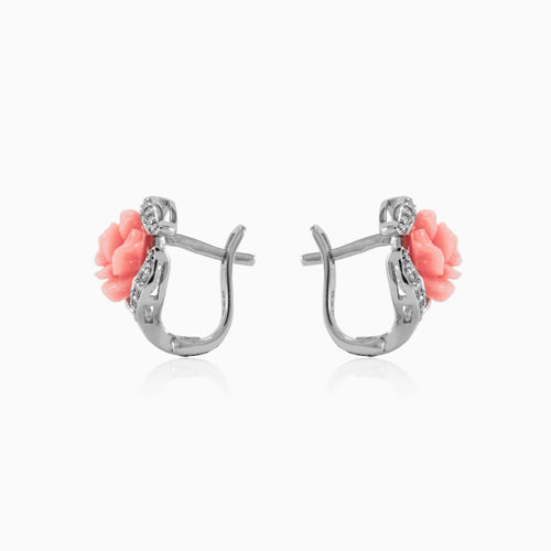 Boucles d’oreilles pêche rose
