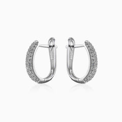 Boucles d'oreilles en argent avec zirconium cubique