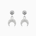 Dangling moon earrings