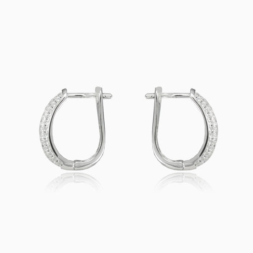 Boucles d’oreilles à quatre rangées de zirconiums cubiques