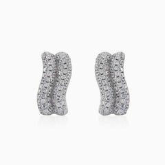 Stříbrné náušnice vlny