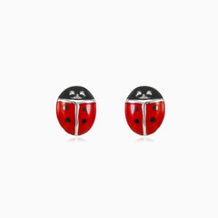 Boucles d’oreilles coccinelle en argent