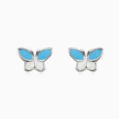 Boucles d’oreilles papillon bleues