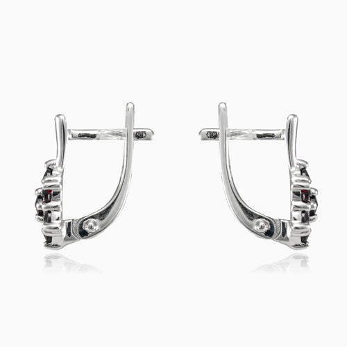 Garnet flower earrings