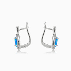 Oválné stříbrné náušnice opál