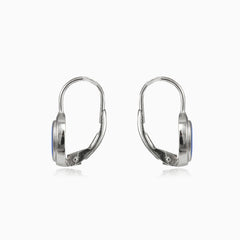 Stříbrné oválné náušnice opál