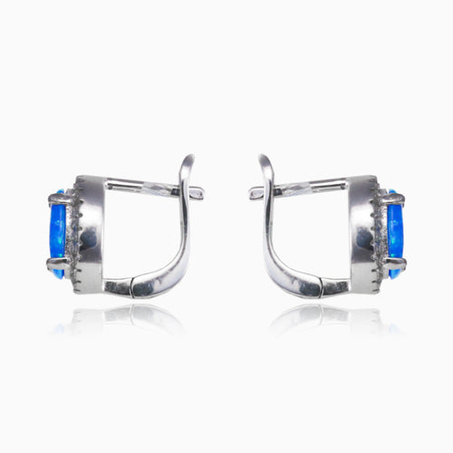 Boucles d’oreilles royales en opale bleu clair