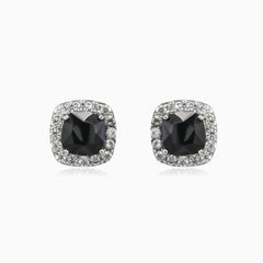 Royal square onyx studs