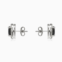 Royal square onyx studs