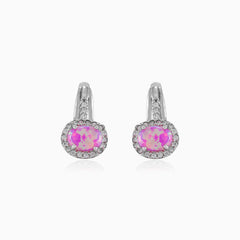 Boucles d’oreilles en argent avec opale rose