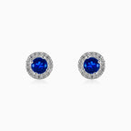 Round blue earrings