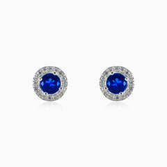 Round blue earrings