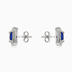 Square blue quartz studs