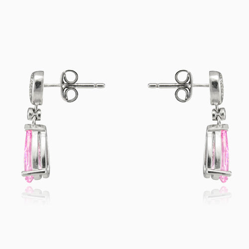 Boucles d’oreilles pendantes en quartz rose