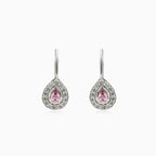 Boucles d’oreilles en quartz rose taille poire
