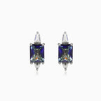Boucles d’oreilles en topaze mystique rectangulaire