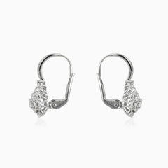 Drop diamond flower earrings