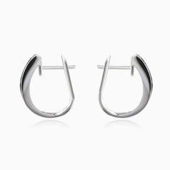 Channel-set white gold earrings