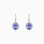 Boucles d'oreilles tanzanite et diamants.