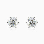 Six prong diamond studs