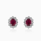 Boucles d’oreilles classiques en rubis