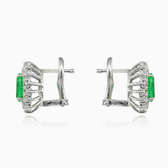 Boucles d’oreilles royales émeraude en or blanc