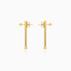 Dlouhé zlaté tyčkové náušnice