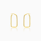 Boucles d’oreilles créoles rectangulaires en or