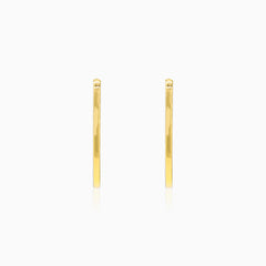 Boucles d’oreilles créoles rectangulaires en or