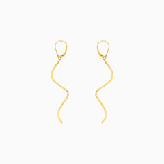 Spiral-Gelbgold-Hängeohrringe