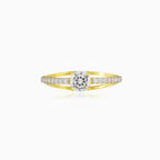 Classic accent four-prong gold ring