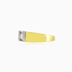 Shiny tension gold ring