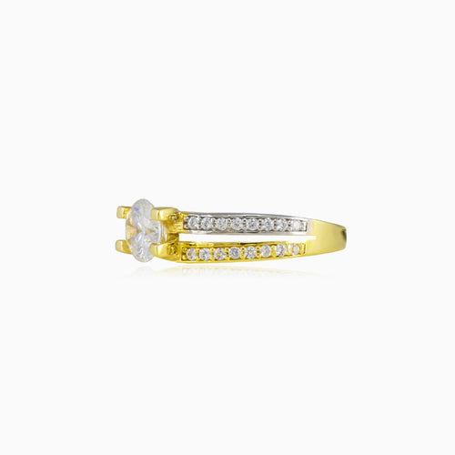 White and yellow gold accent ring