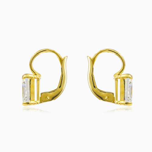 Goldene Ohrringe mit strahlenden Zirkonia