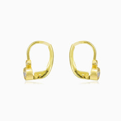 Pendientes de oro con circonita cúbica en engaste bisel
