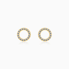 Boucles d’oreilles cercle en or jaune avec zircone cubique