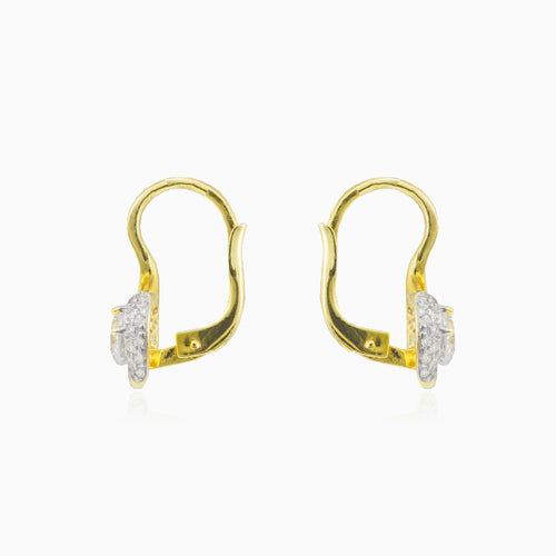 Boucles d’oreilles inversées en or avec zirconium cubique