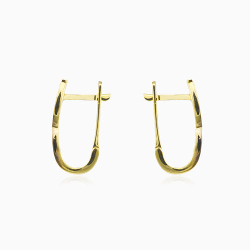 Curved lines cubic zirconia gold earrings